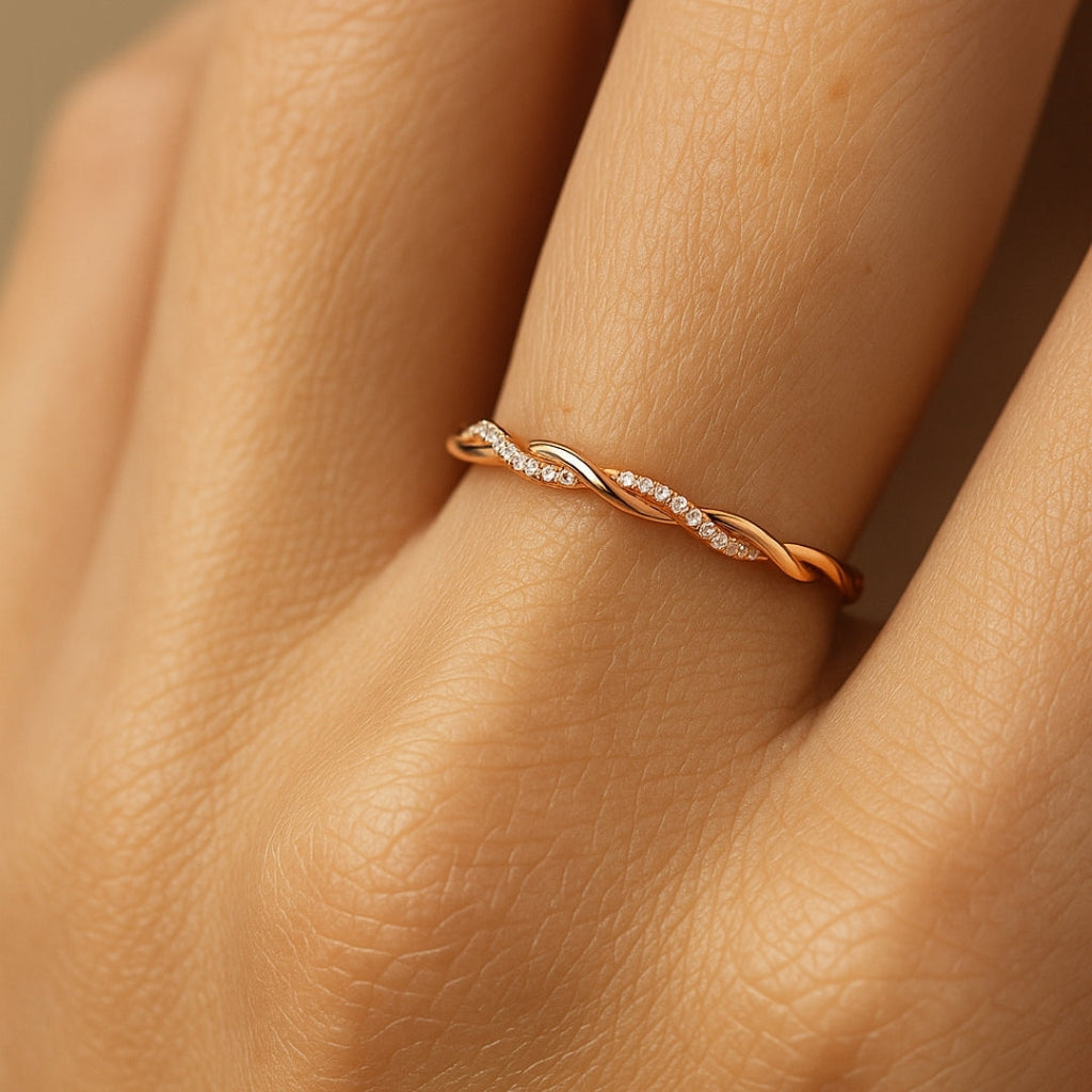 Sofía – Anillo trenzado rosé