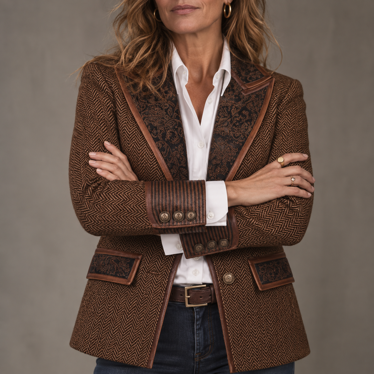 Consuelo - Blazer con Paneles en Espiga