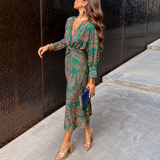 Isabel | Vestido midi estampado