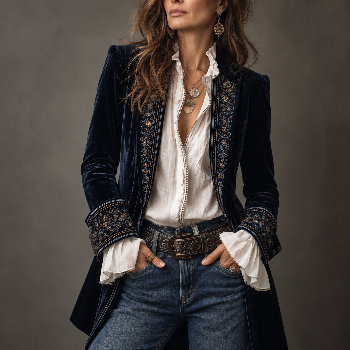 Nuria - Blazer Elegante de Terciopelo