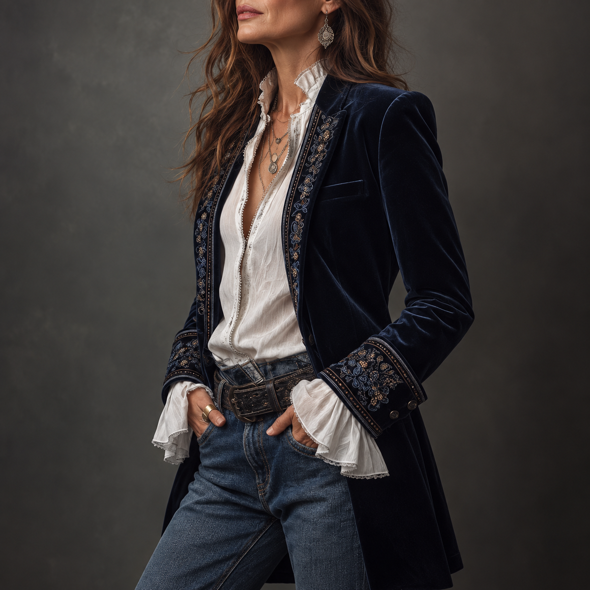 Nuria - Blazer Elegante de Terciopelo