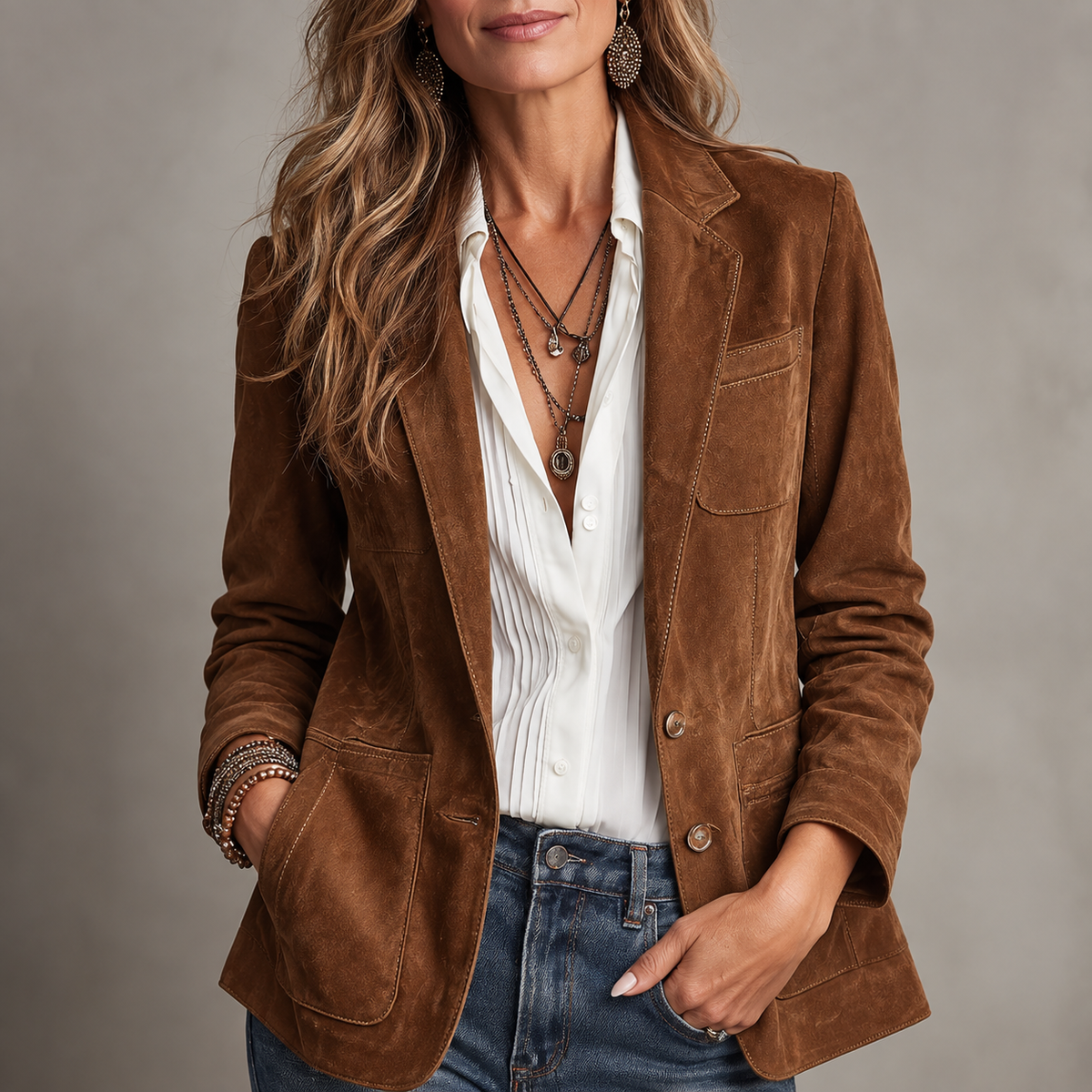 Cristina - Blazer Vintage Marrón