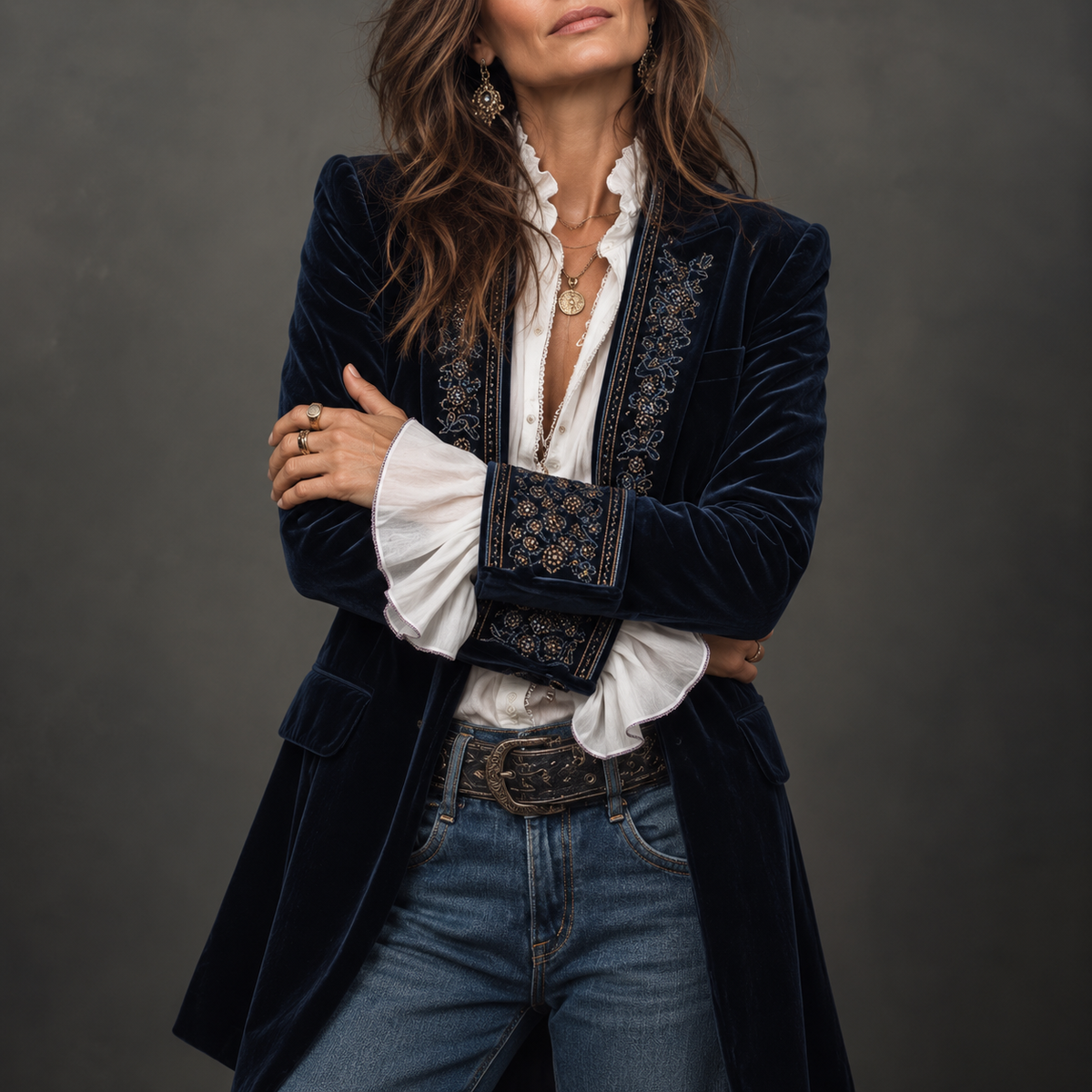 Nuria - Blazer Elegante de Terciopelo