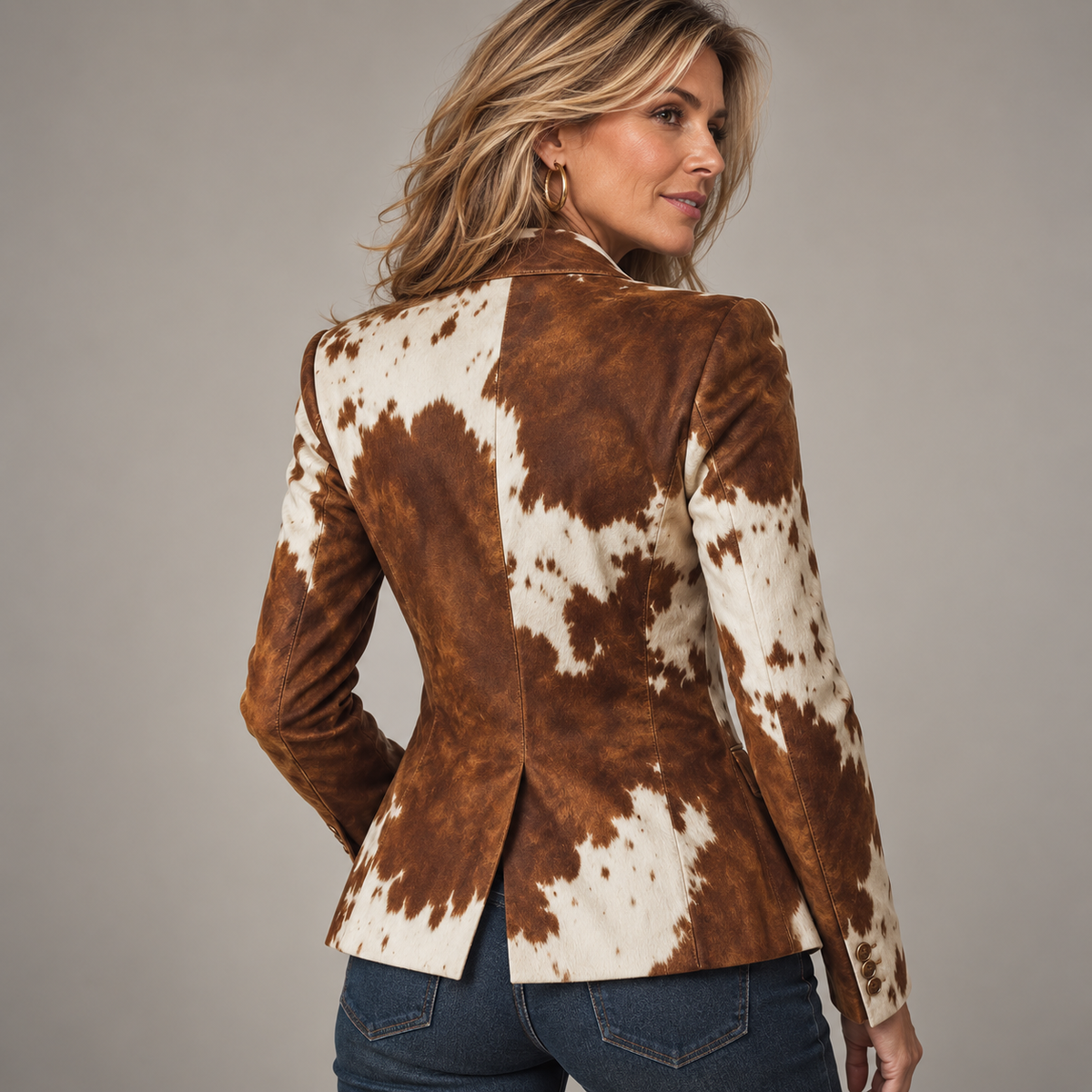 Manuela - Blazer con Estampado Animal Vintage