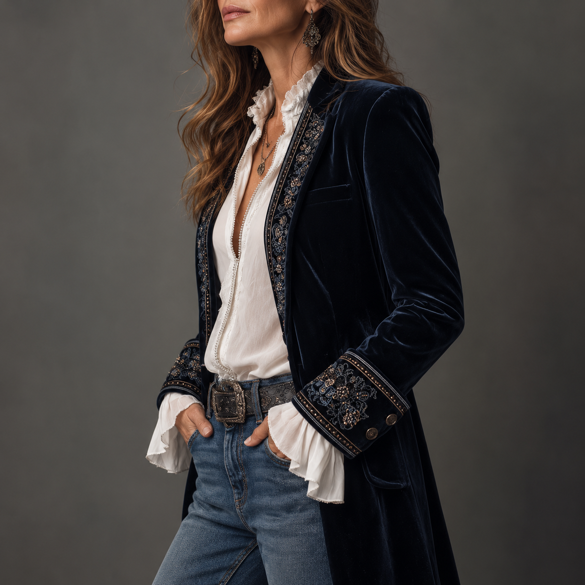 Nuria - Blazer Elegante de Terciopelo