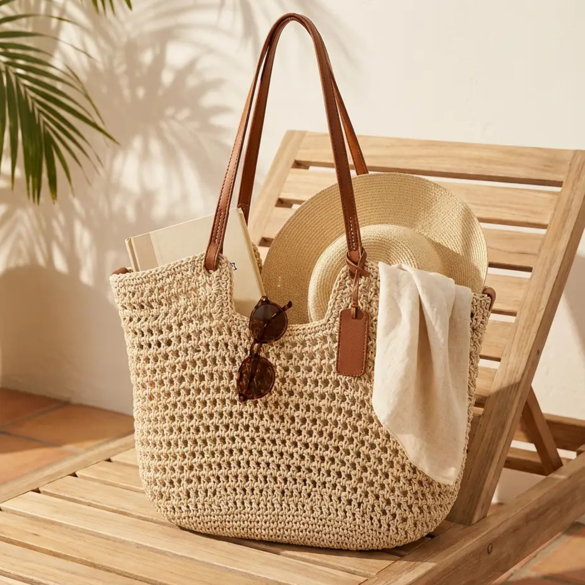 Alina | Bolso trenzado a mano - Beige claro