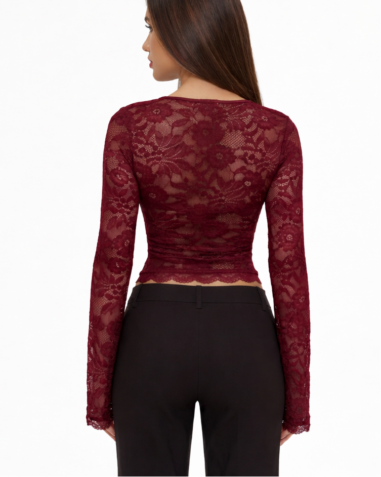 Lace Affair Long Sleeve Top