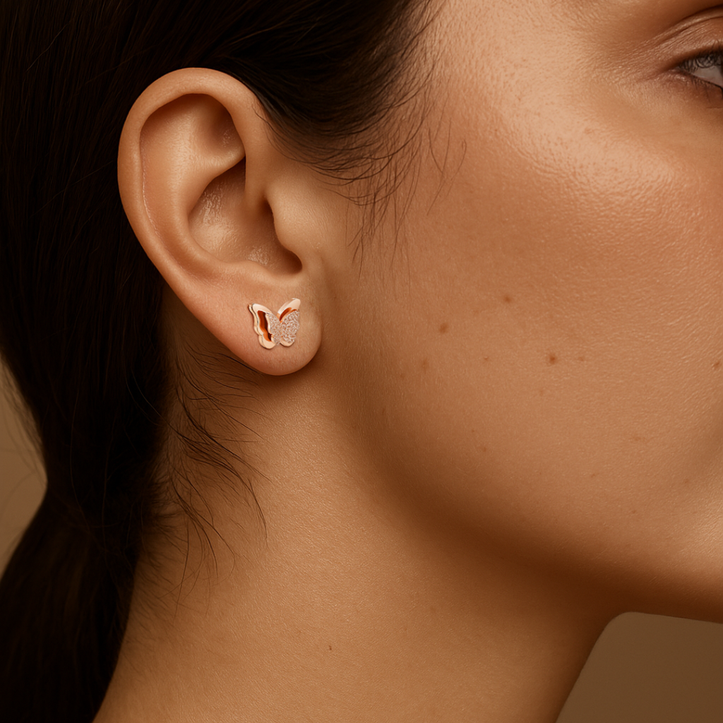 Aurelia – Pendientes mariposa rosé