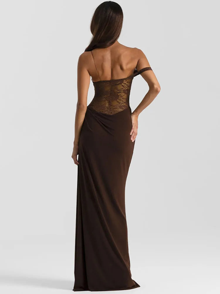 Siara | Vestido largo encaje y satén