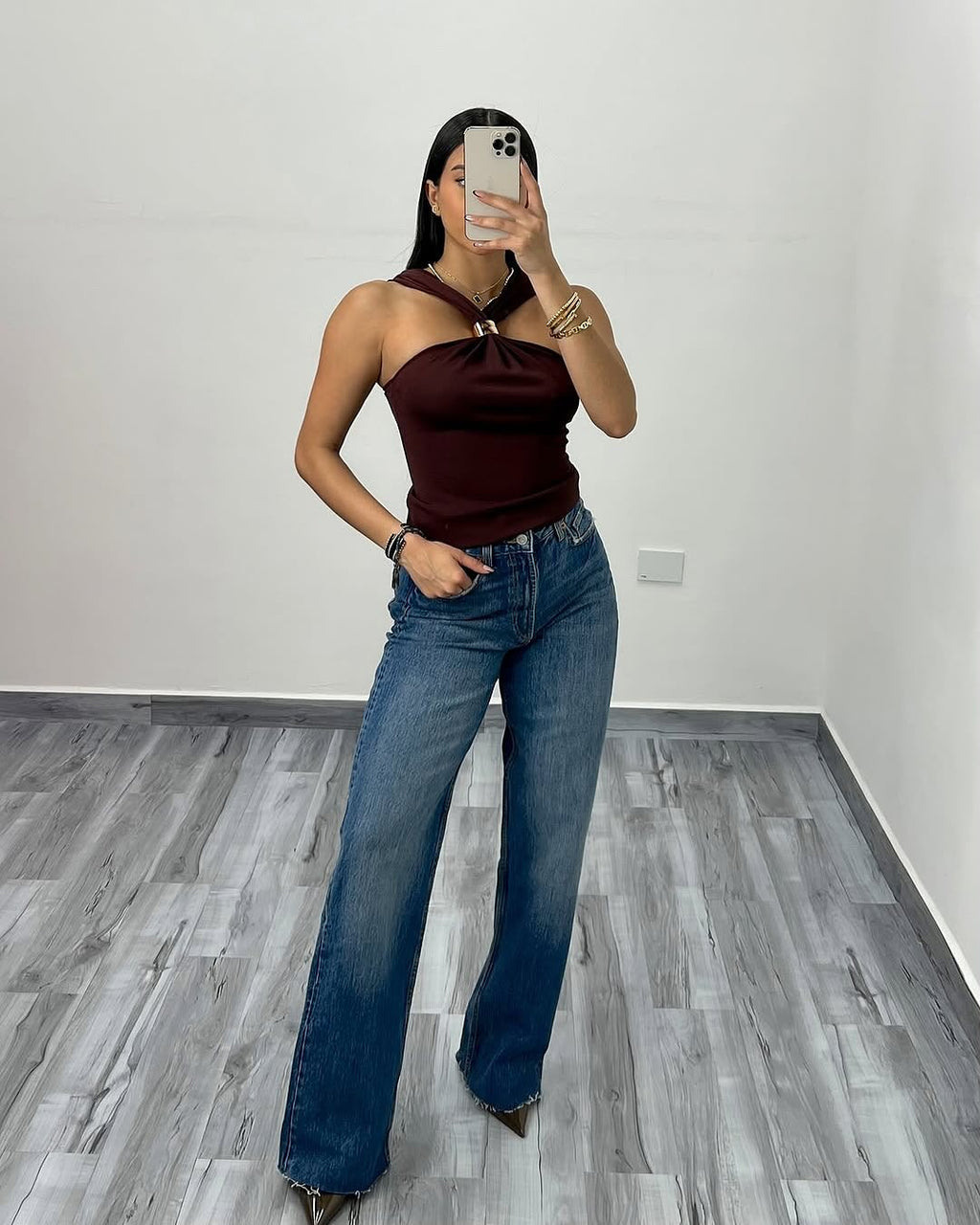 ISABEL | Top Halter Mocha