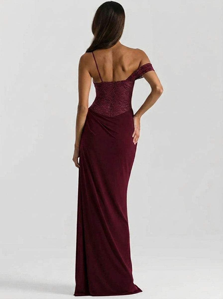 Siara | Vestido largo encaje y satén