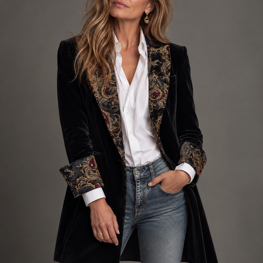 Marta - Blazer de Corte Entallado con Estampado Barroco