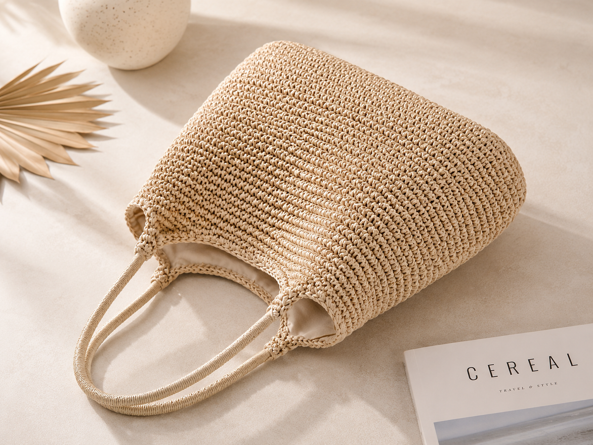 Melissa | Bolso bandolera de paja trenzada - Camel claro