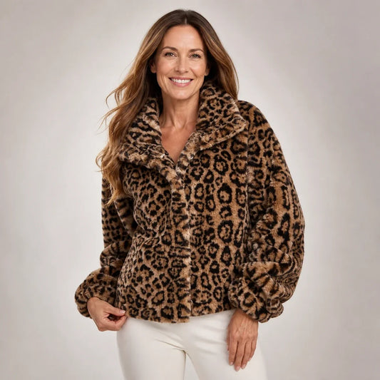 Rosario | Chaqueta de Pelo Estampado Leopardo