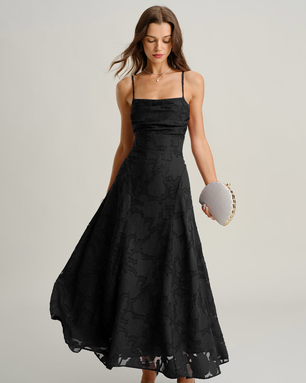 Amalia | Vestido Jacquard Slip Maxi