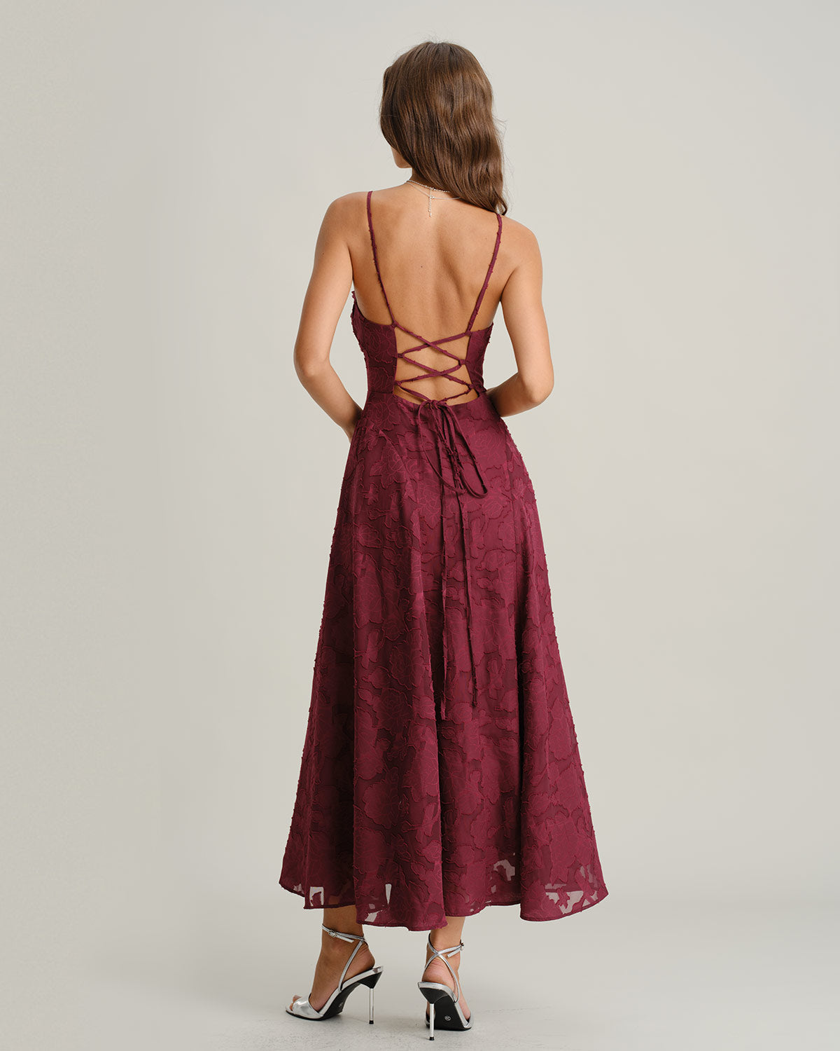 Amalia | Vestido Jacquard Slip Maxi