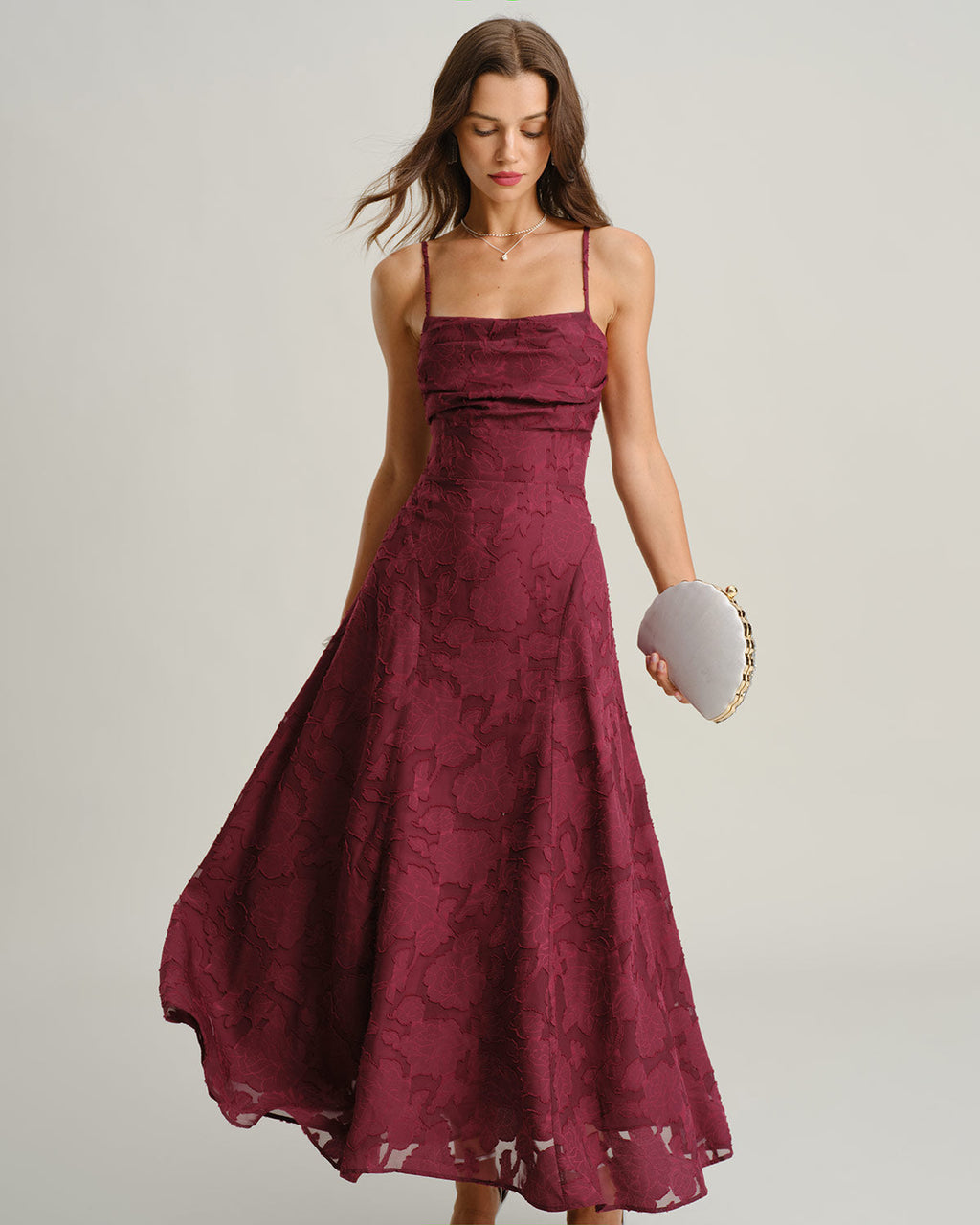 Amalia | Vestido Jacquard Slip Maxi